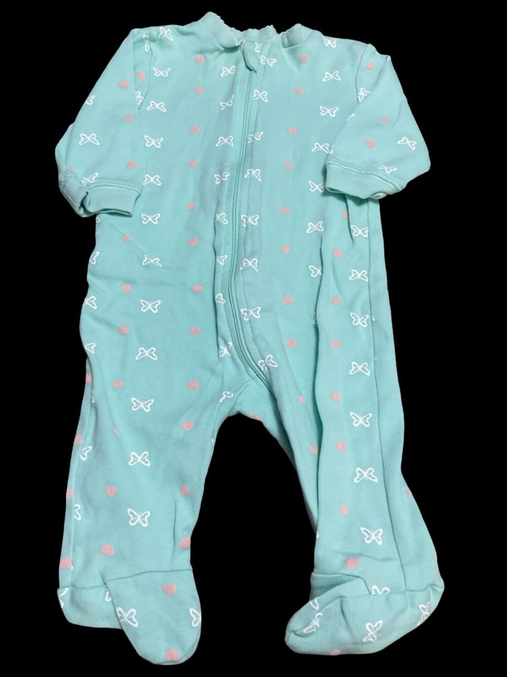 👣 10/$25  - Mint Butterfly/Heart Print Sleeper